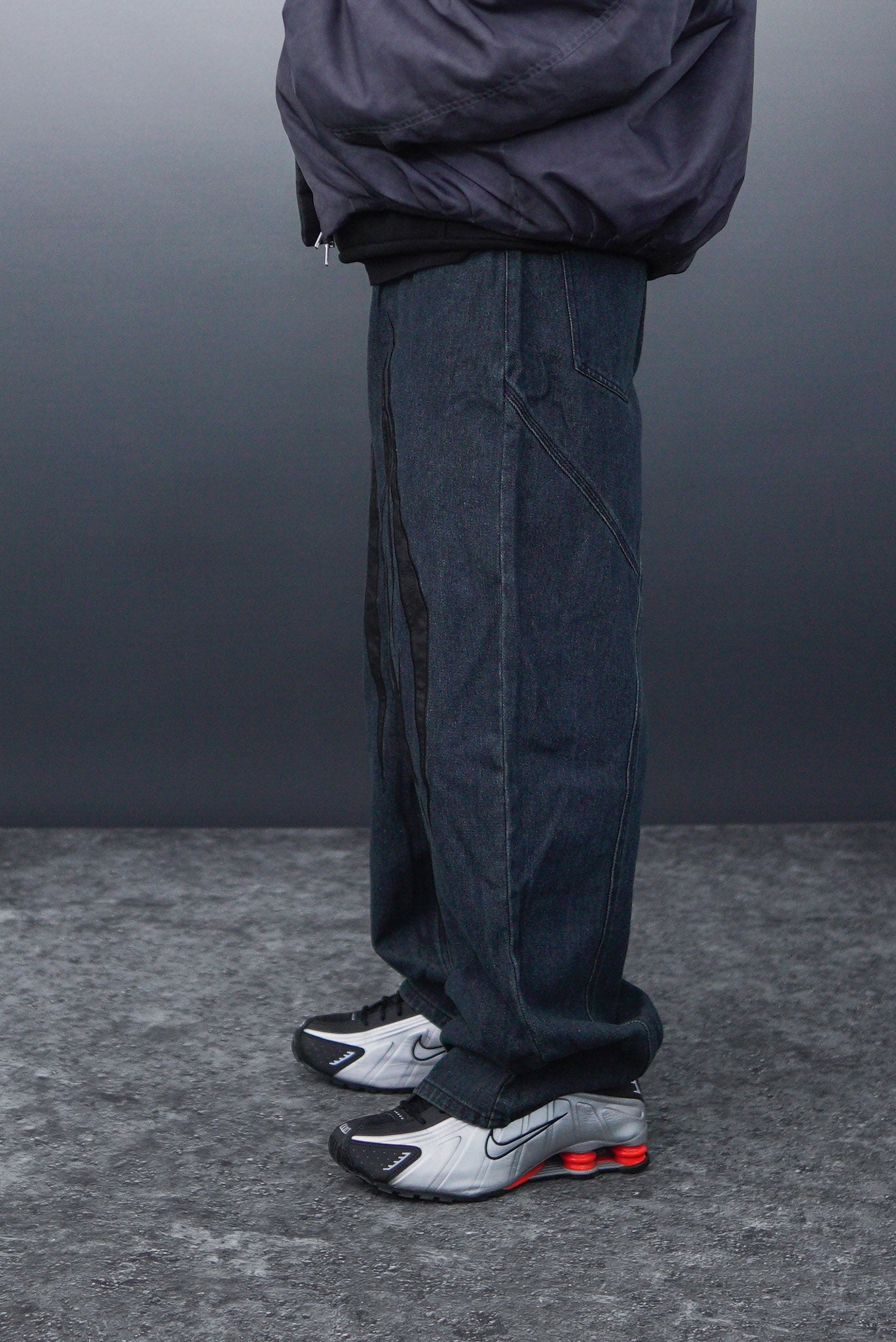 WBI 24SS EPD-02 / WBI Leather logo patchwork denim pants