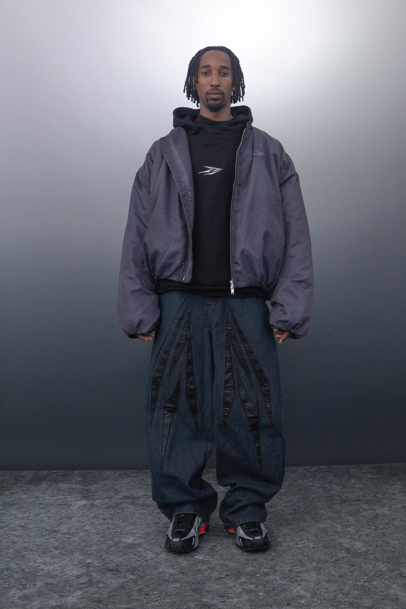 WBI 24SS EPD-02 / WBI Leather logo patchwork denim pants
