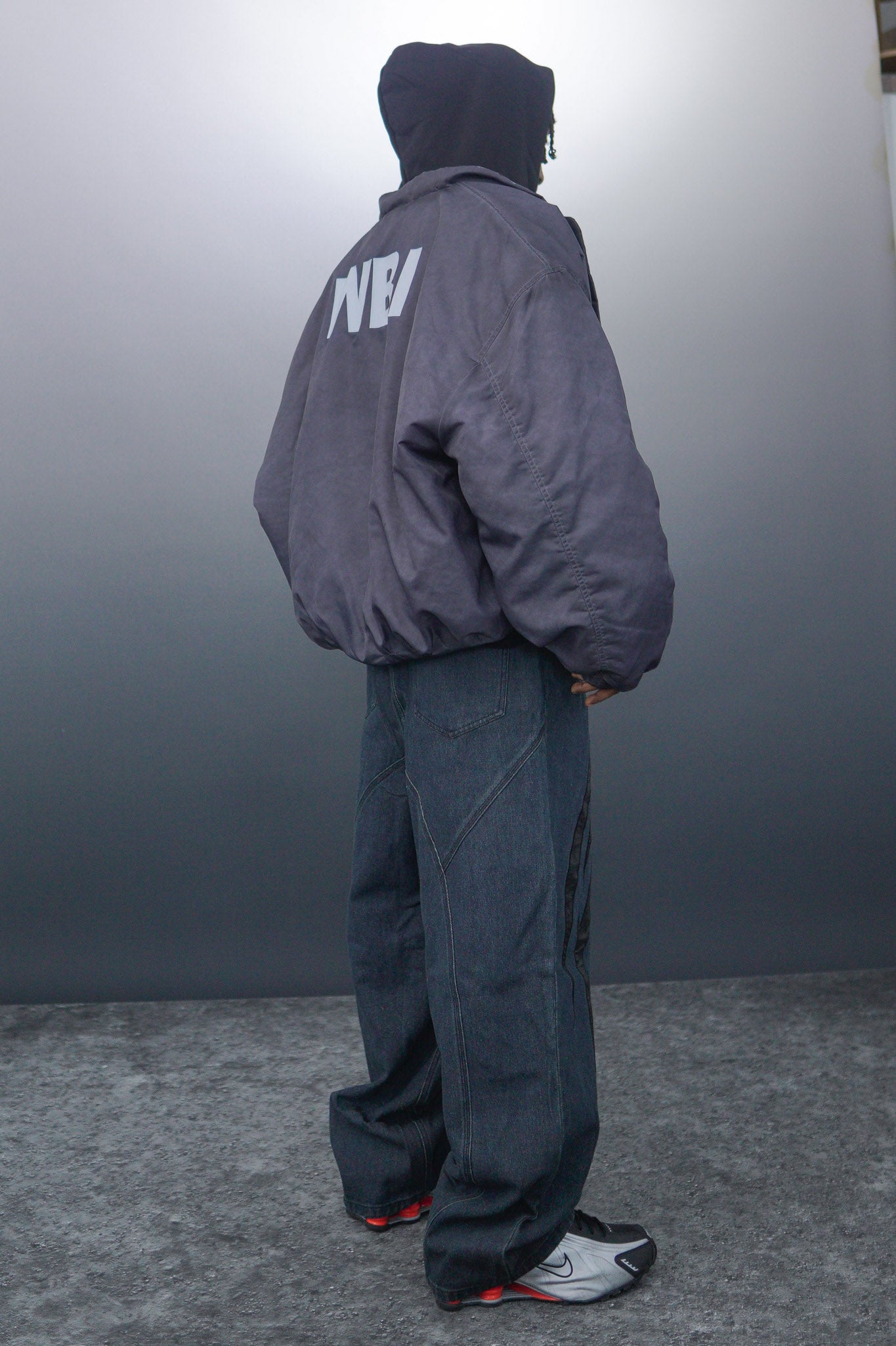 WBI 24SS EPD-02 / WBI Leather logo patchwork denim pants