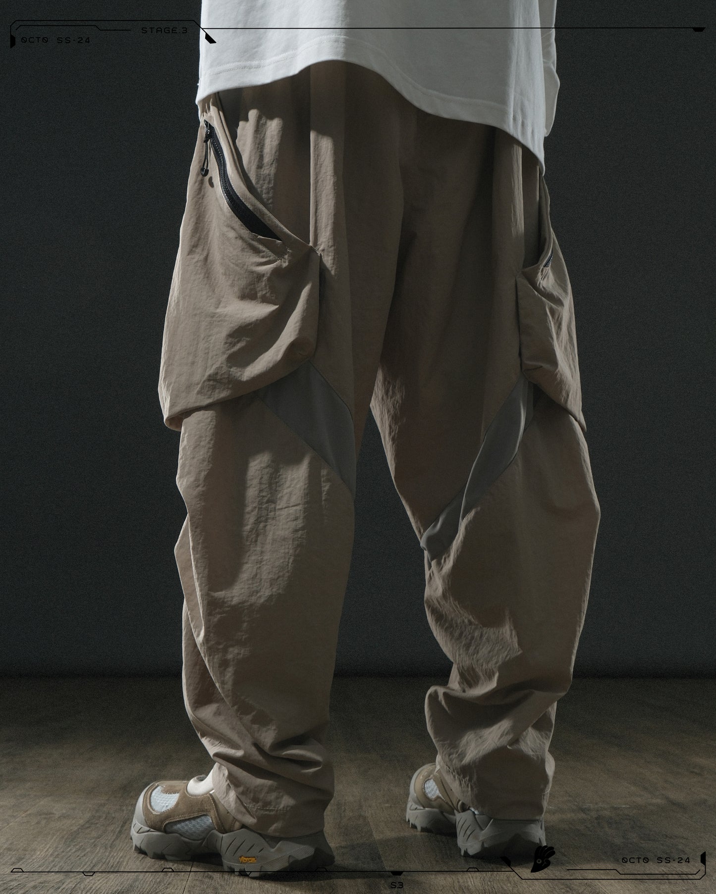 OCTO GAMBOL® < S24 P-02 Tornado Arc Wide Pants >