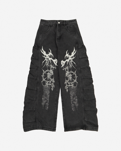 WBI 24SS EPD-01&nbsp; / WBI&nbsp; Black Denim Scimitar Spinal Pants